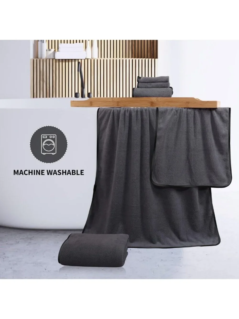 Ultra Soft 8-Piece Microfiber Towel Set - Bath, Hand & Wash Cloths, Highly